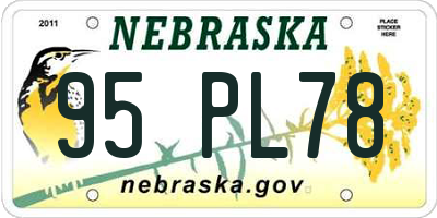 NE license plate 95PL78