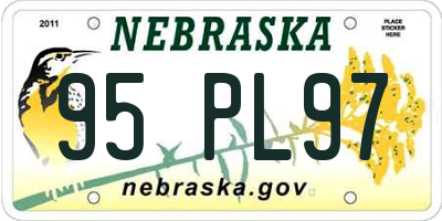 NE license plate 95PL97