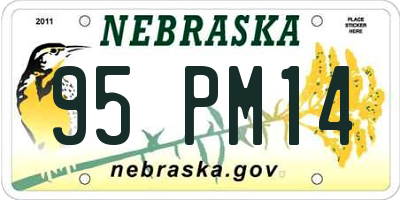 NE license plate 95PM14
