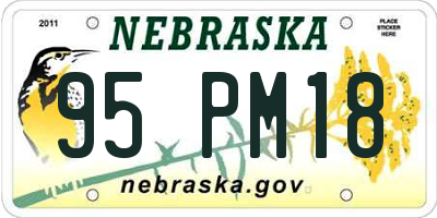 NE license plate 95PM18