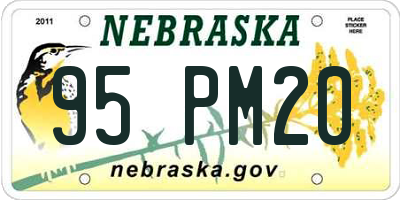 NE license plate 95PM20