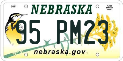 NE license plate 95PM23