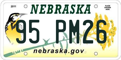 NE license plate 95PM26