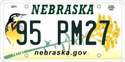 NE license plate 95PM27