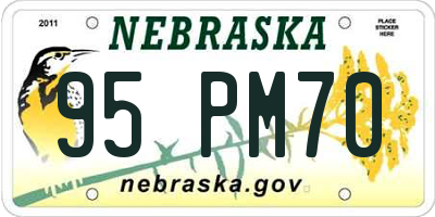 NE license plate 95PM70
