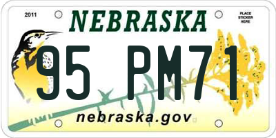 NE license plate 95PM71