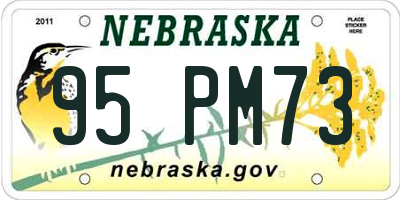 NE license plate 95PM73