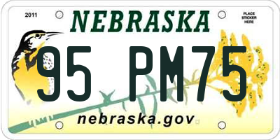 NE license plate 95PM75