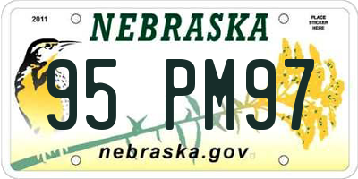 NE license plate 95PM97