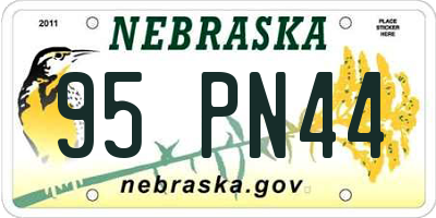 NE license plate 95PN44