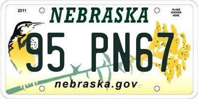 NE license plate 95PN67