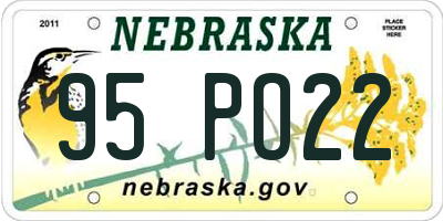 NE license plate 95PO22