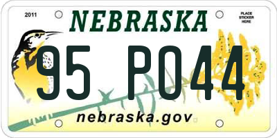 NE license plate 95PO44