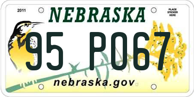 NE license plate 95PO67