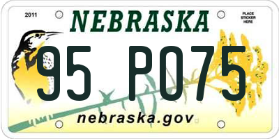 NE license plate 95PO75
