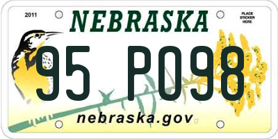NE license plate 95PO98