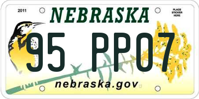 NE license plate 95PP07