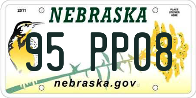 NE license plate 95PP08