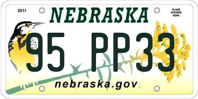 NE license plate 95PP33