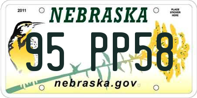 NE license plate 95PP58