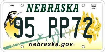 NE license plate 95PP72