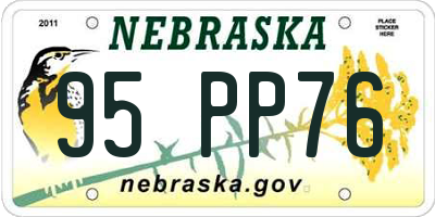 NE license plate 95PP76