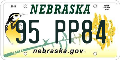 NE license plate 95PP84