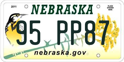 NE license plate 95PP87