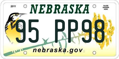 NE license plate 95PP98