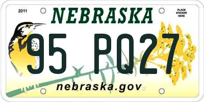 NE license plate 95PQ27