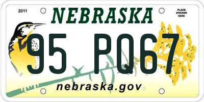 NE license plate 95PQ67