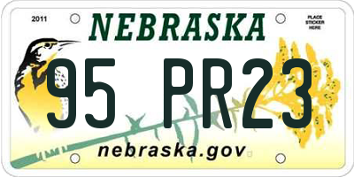 NE license plate 95PR23