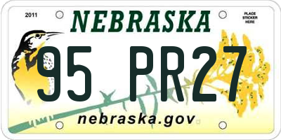 NE license plate 95PR27