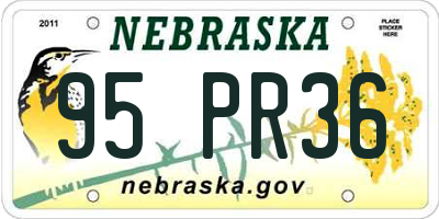 NE license plate 95PR36