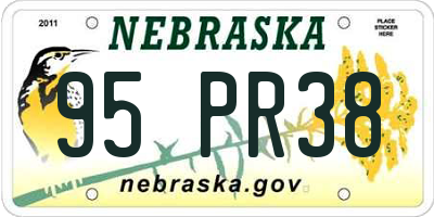 NE license plate 95PR38