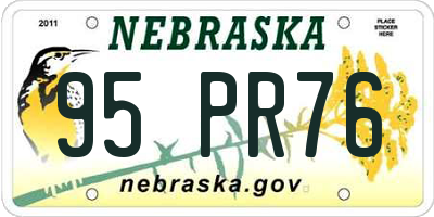 NE license plate 95PR76