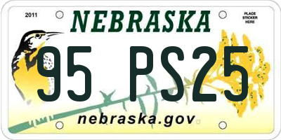 NE license plate 95PS25