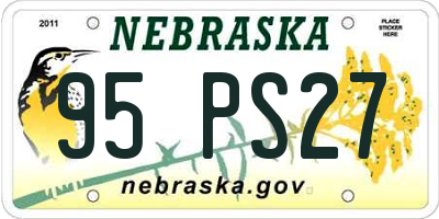 NE license plate 95PS27