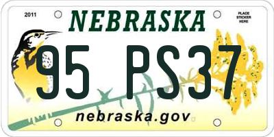 NE license plate 95PS37