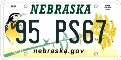 NE license plate 95PS67