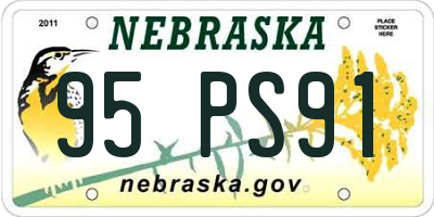 NE license plate 95PS91