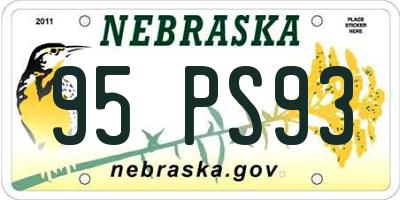 NE license plate 95PS93
