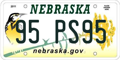 NE license plate 95PS95