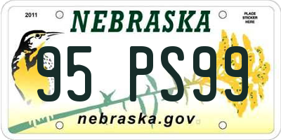 NE license plate 95PS99