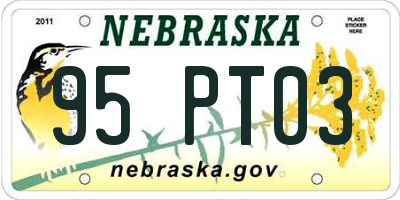 NE license plate 95PT03