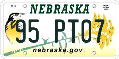 NE license plate 95PT07
