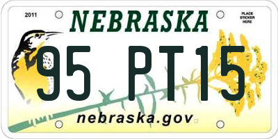 NE license plate 95PT15