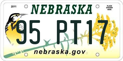 NE license plate 95PT17