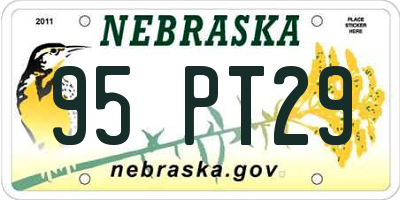 NE license plate 95PT29