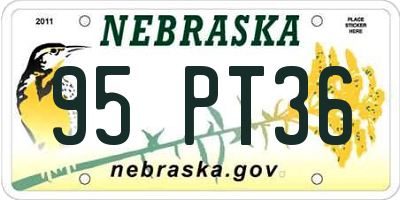 NE license plate 95PT36